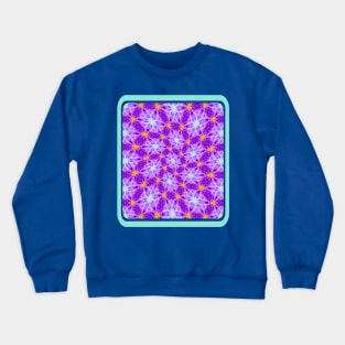 Pretty Purple Flower Pattern Crewneck Sweatshirt